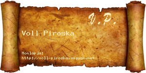 Voll Piroska névjegykártya